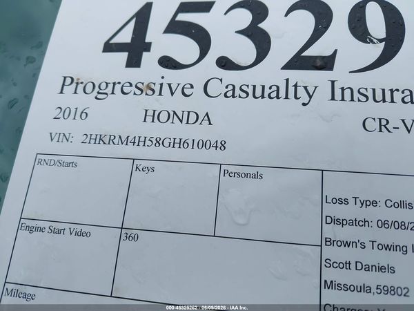 2016 HONDA CR-V EX