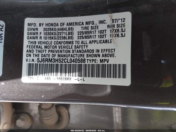2012 HONDA CR-V EX