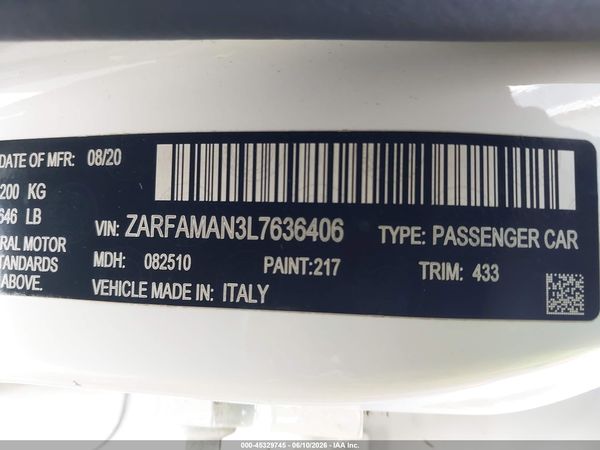 2020 ALFA ROMEO GIULIA RWD