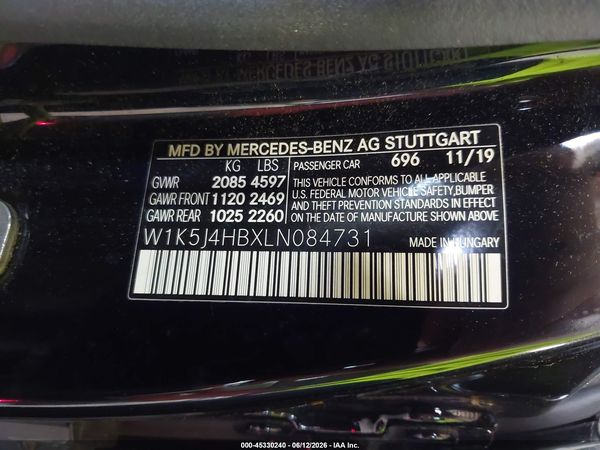 2020 MERCEDES-BENZ CLA 250 4MATIC