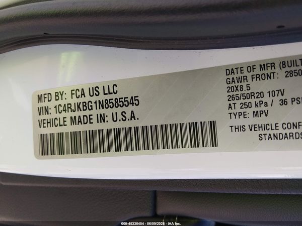 2022 JEEP GRAND CHEROKEE L LIMITED 4X4