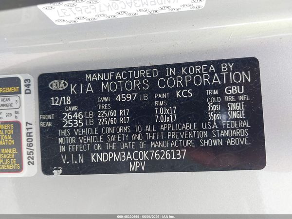 2019 KIA SPORTAGE LX