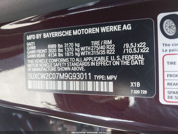 2021 BMW X7 XDRIVE40I