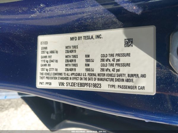 2023 TESLA MODEL 3