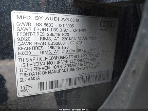 2017 AUDI Q7 3.0T PREMIUM