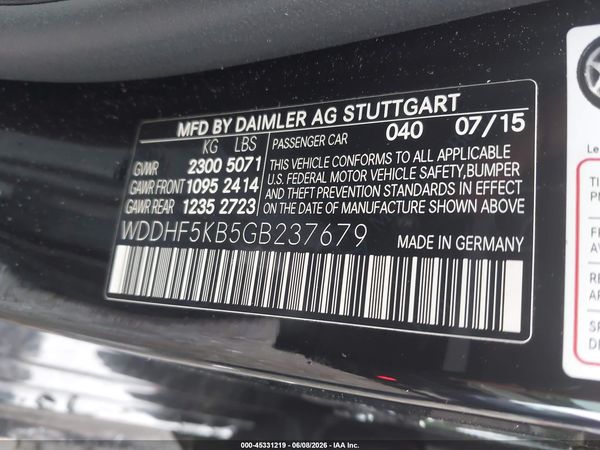 2016 MERCEDES-BENZ E 350 E350