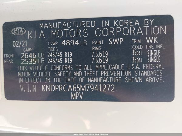 2021 KIA SPORTAGE SX TURBO