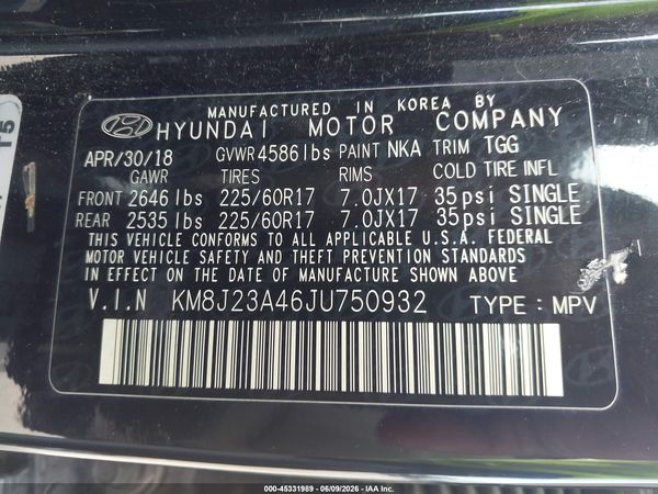 2018 HYUNDAI TUCSON SE