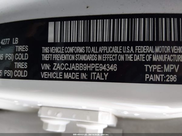 2017 JEEP RENEGADE LATITUDE FWD
