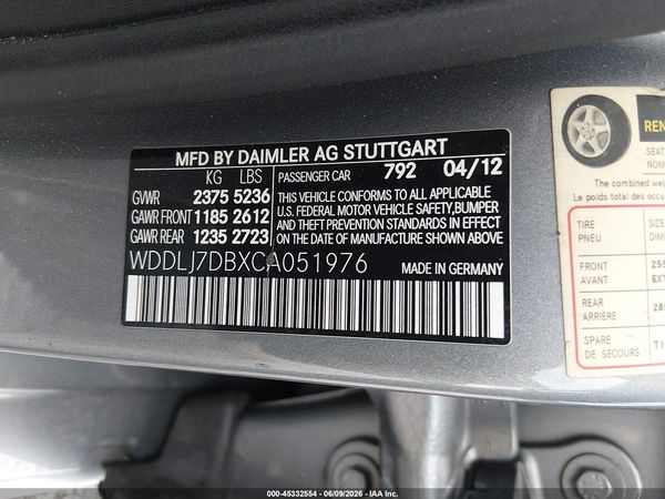 2012 MERCEDES-BENZ CLS 550 CLS550