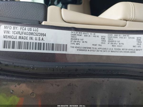 2021 JEEP GRAND CHEROKEE LAREDO E 4X4