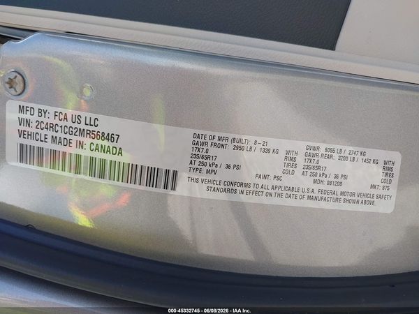 2021 CHRYSLER VOYAGER LX