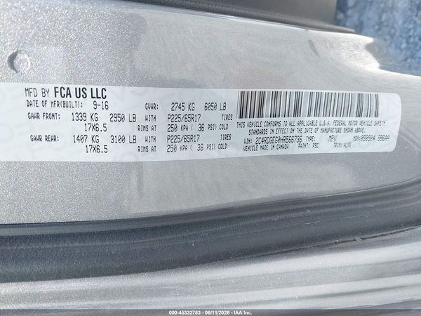 2017 DODGE GRAND CARAVAN GT — I9