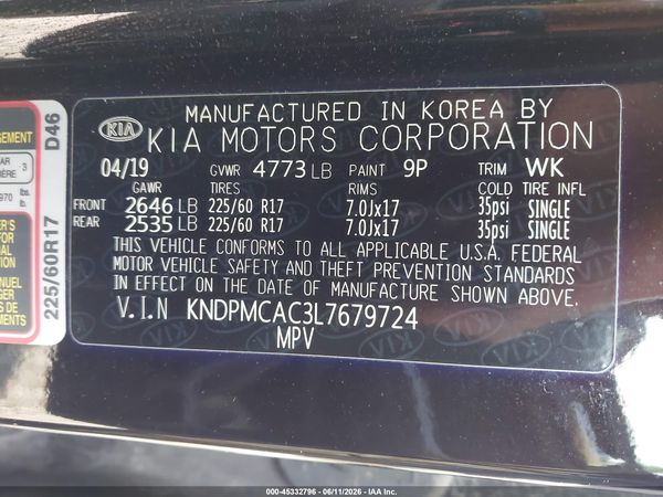 2020 KIA SPORTAGE LX