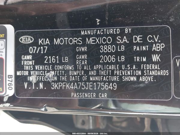 2018 KIA FORTE LX