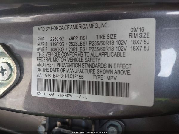 2017 ACURA RDX ACURAWATCH PLUS PACKAGE