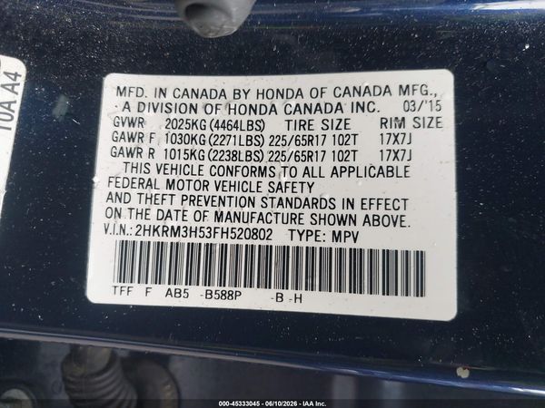 2015 HONDA CR-V EX