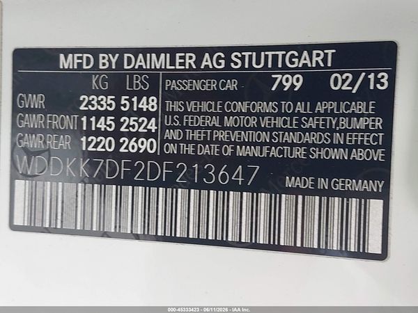 2013 MERCEDES-BENZ E 550 E550