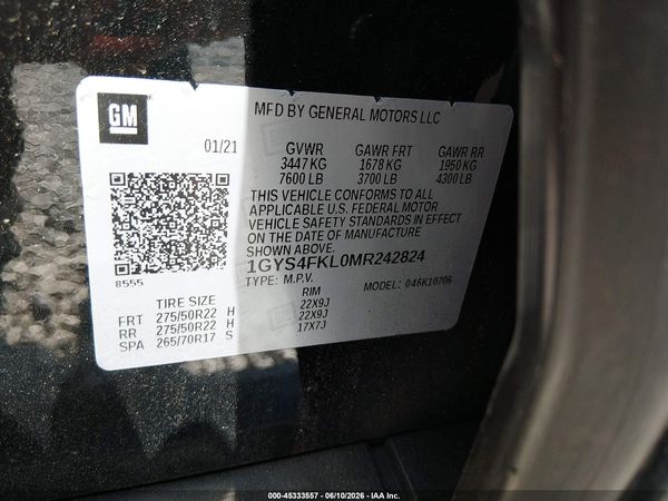 2021 CADILLAC ESCALADE 4WD SPORT