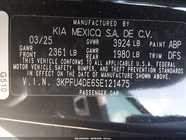 2025 KIA K4 EX