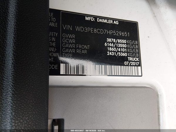 2017 MERCEDES-BENZ SPRINTER 2500 HIGH ROOF V6