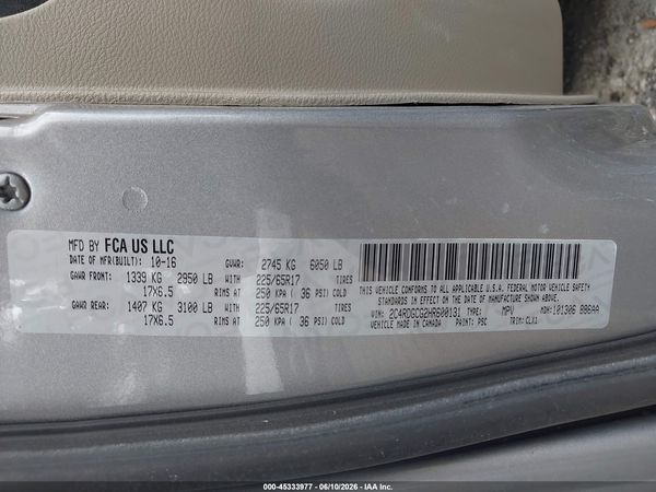2017 DODGE GRAND CARAVAN SXT