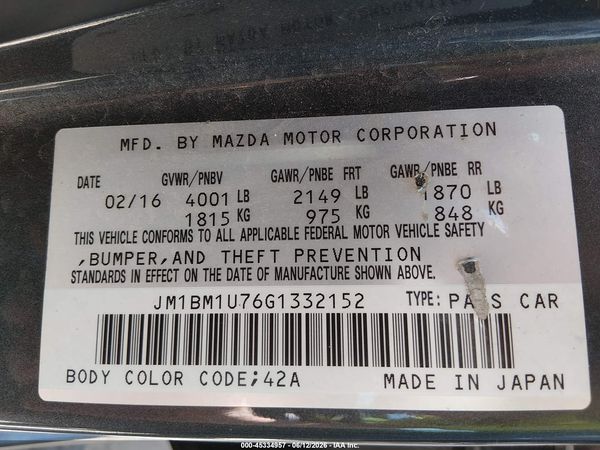 2016 MAZDA MAZDA3 I SPORT