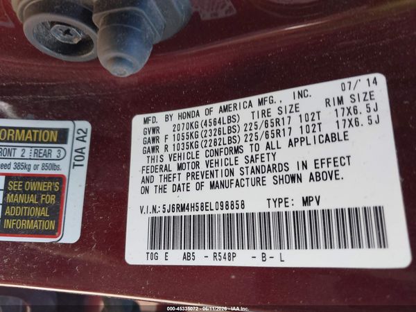 2014 HONDA CR-V EX