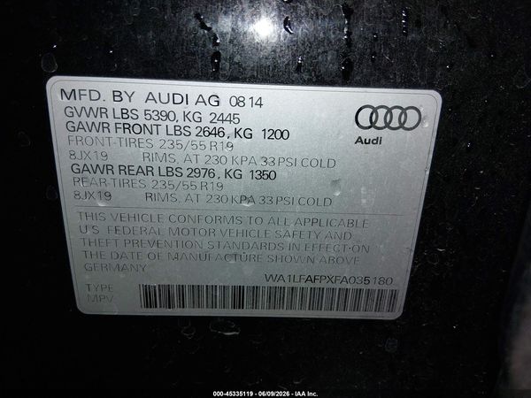 2015 AUDI Q5 2.0T PREMIUM