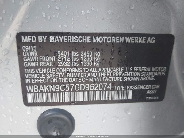 2016 BMW 550I