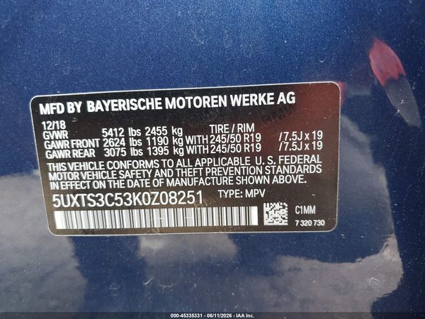2019 BMW X3 M40I