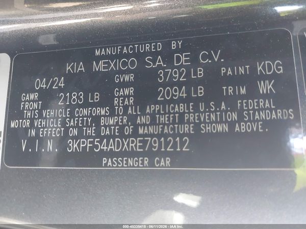2024 KIA FORTE GT-LINE