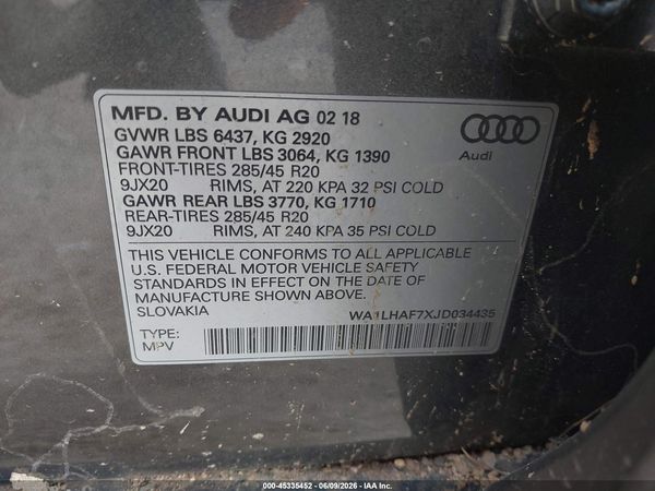 2018 AUDI Q7 2.0T PREMIUM