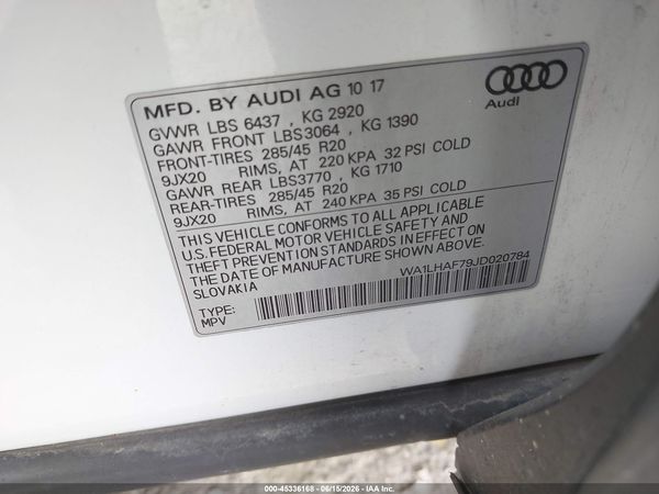 2018 AUDI Q7 2.0T PREMIUM