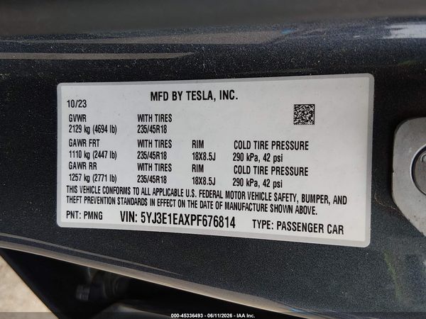 2023 TESLA MODEL 3 REAR-WHEEL DRIVE