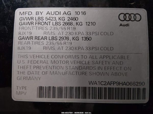 2017 AUDI Q5 2.0T PREMIUM