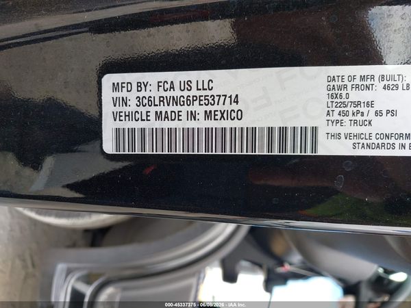 2023 RAM PROMASTER 1500 LOW ROOF 118 WB
