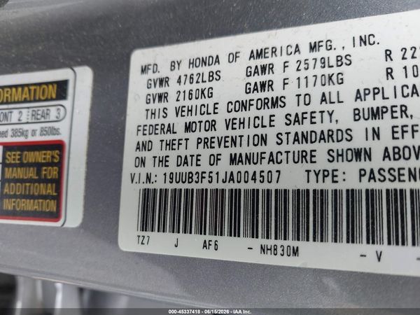 2018 ACURA TLX TECH PKG