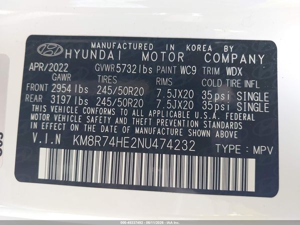 2022 HYUNDAI PALISADE CALLIGRAPHY