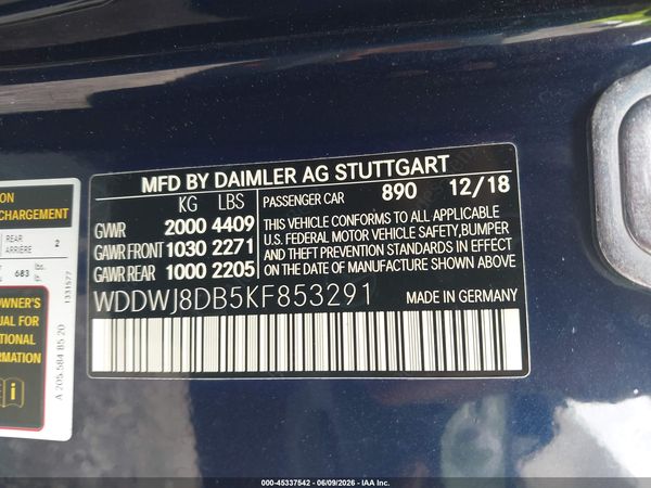 2019 MERCEDES-BENZ C 300 C300