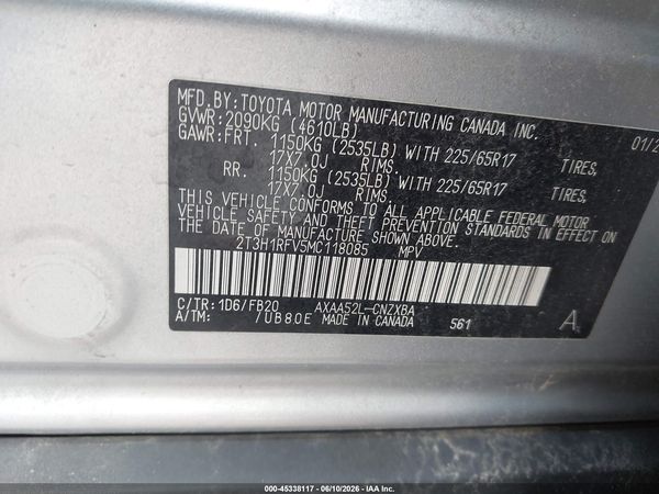 2021 TOYOTA RAV4 LE