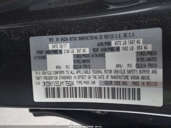 2018 MAZDA MAZDA3 TOURING
