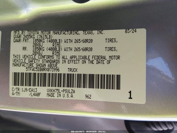 2024 TOYOTA TUNDRA HYBRID LIMITED 4WD
