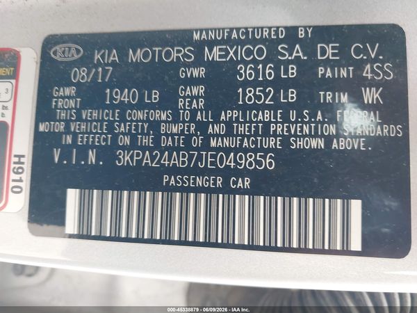 2018 KIA RIO LX