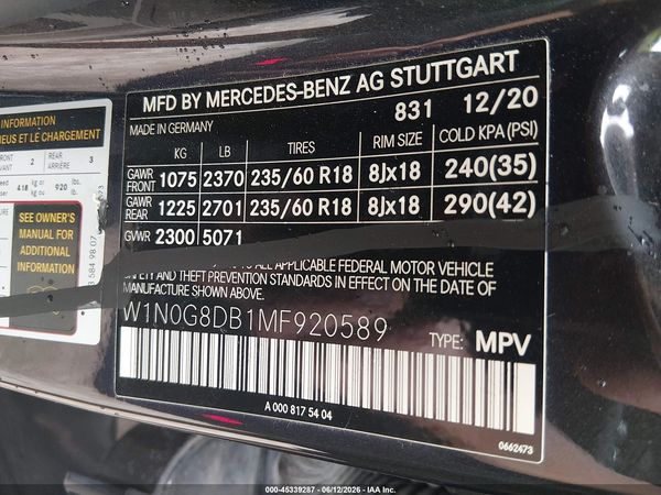 2021 MERCEDES-BENZ GLC 300 SUV