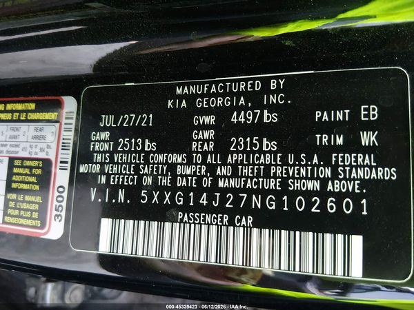 2022 KIA K5 LXS
