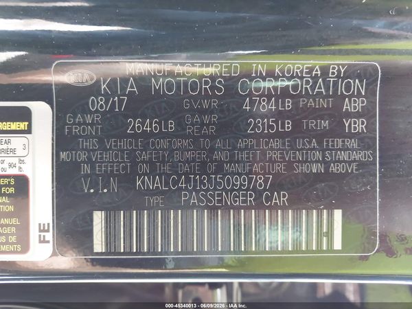 2018 KIA CADENZA LIMITED