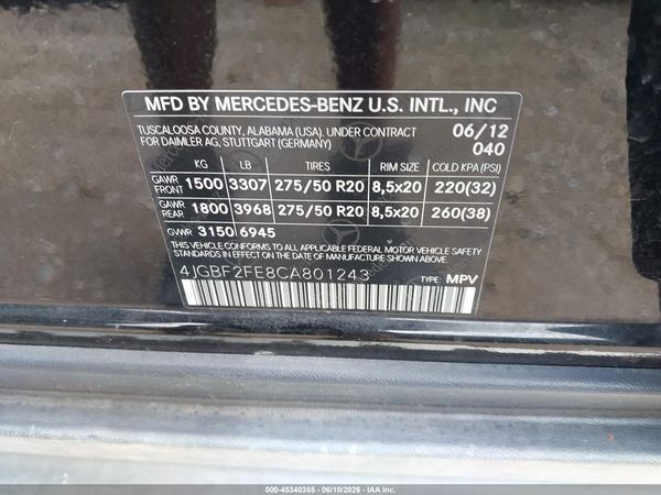 2012 MERCEDES-BENZ GL 350 BLUETEC 4MATIC