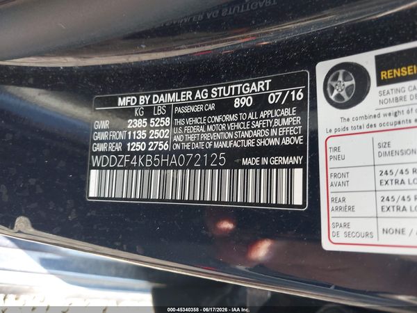 2017 MERCEDES-BENZ E 300 4MATIC