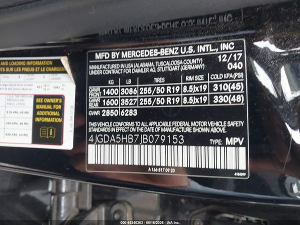 2018 MERCEDES-BENZ GLE 350 4MATIC